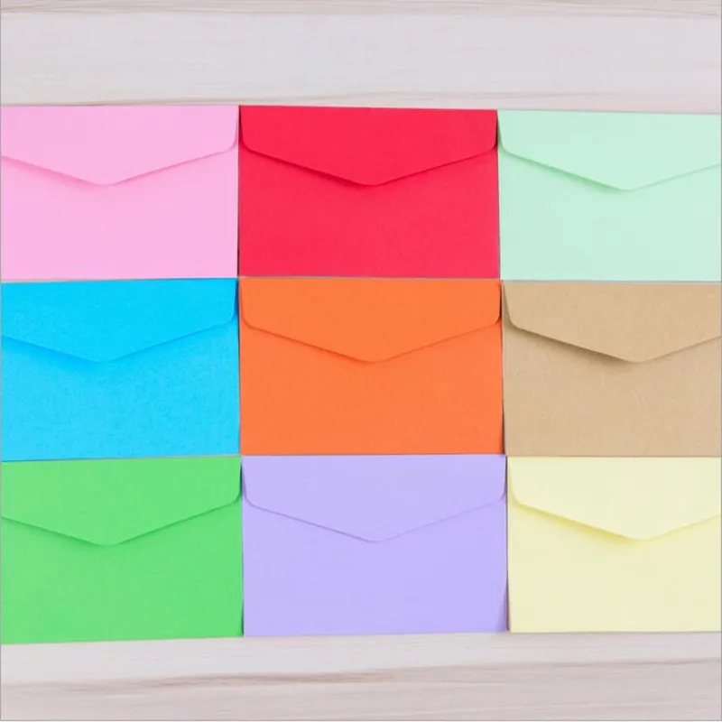 20Pcs/lot Simple Candy Kraft Paper 14 Colors Blank Envelopes Greeting Cards Mini Envelopes Gift EnvelopeChristmas