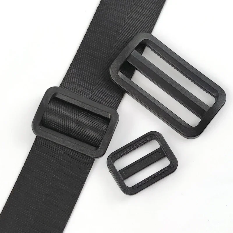 30/50/100Pcs Plastic Adjust Buckles 20-50mm Black Tri-Glide Slider Clasp Bag Strap Dog Collar Hook Webbing Belt Loop Accessories