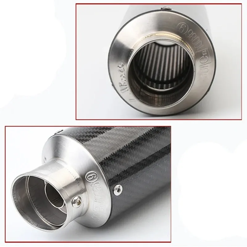 Factory Hot Selling Universal Motorcycle Real Carbon Fiber Slip On Exhaust Pipe Muffler Escape For Vince