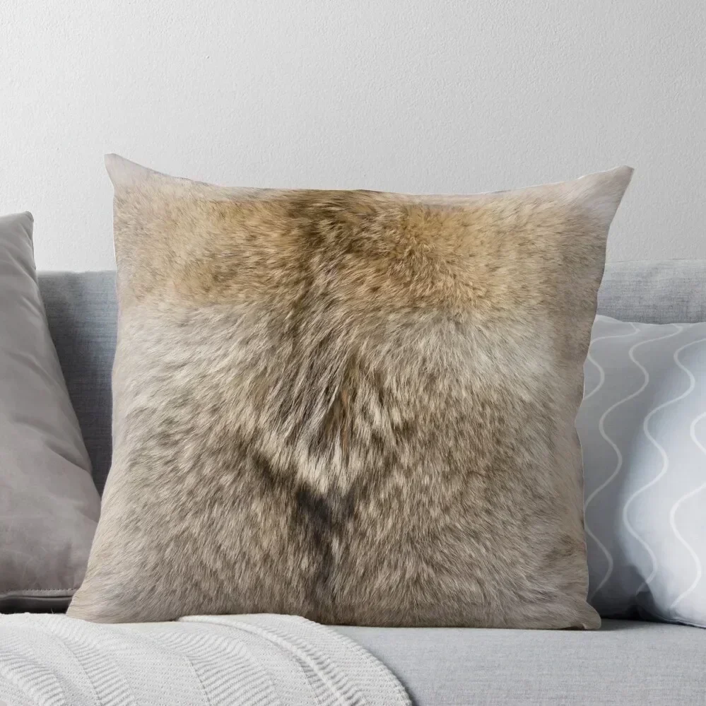 

Coyote Printed Faux Fur Realistic Image Throw Pillow Embroidered Cushion Cover Christmas Pillowcase pillow