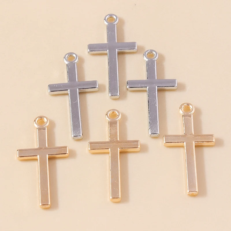 20 Stück 12x26mm Niedliche 2-Farbige Legierungs-Kreuzanhänger für Schmuckherstellung, Ohrringe, Halsketten, Armbänder, DIY-Handwerk, Zubehör – Detail 6