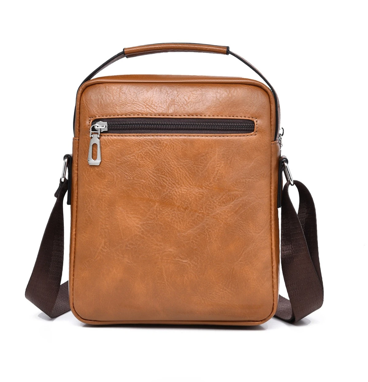 Vertical Crossbody Messenger Bag Multi‑Pocket Zipper Shoulder Pack with Top Handle for Business Commute Travel Daily Urban Carry