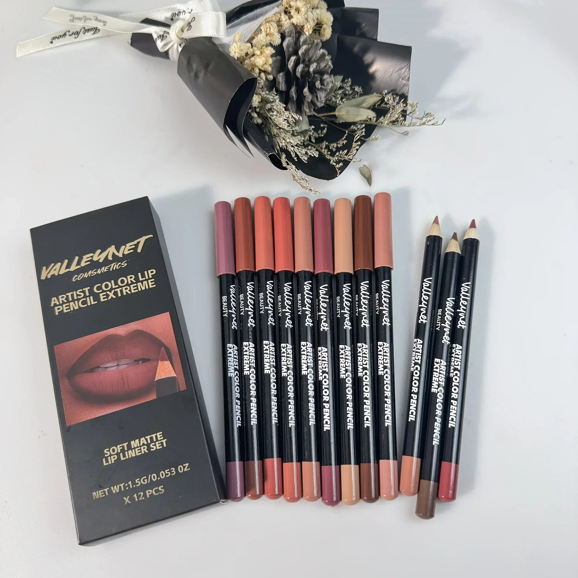 12 色マット防水長期的なベルベットリップライナーセット防水高着色女の子のための毎日のアプリケーションリップメイク