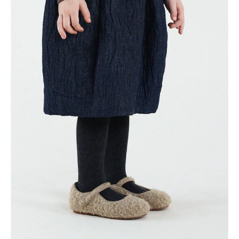 Spring Autumn Velvet Baby Girls Casual Shoes Fashion Styles Thick fleece wool Mary Jane Princess Non Slip Children's Flats Shoe image 3