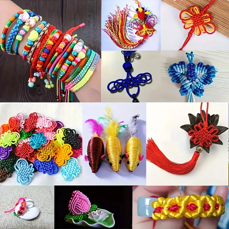 10pcs Random color, thread, woven rope, DIY material, cultural toys, jade thread, red rope, woven thread, bracelet hand rope.