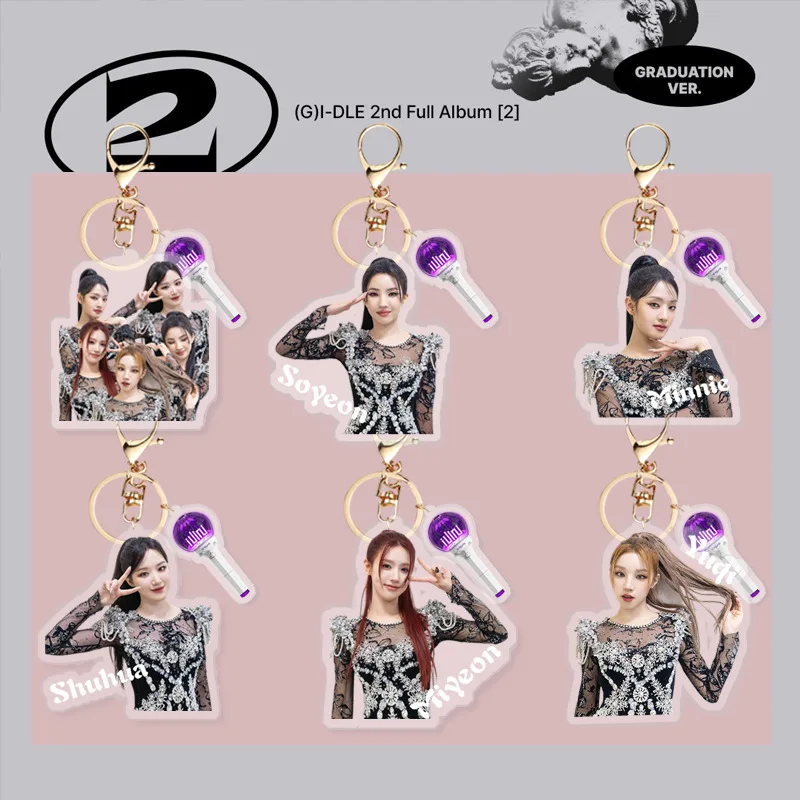 

A (G) I-DLE New Album 2ND YUQI MINNIE Acrylic Keychain Key Hanger Peripheral