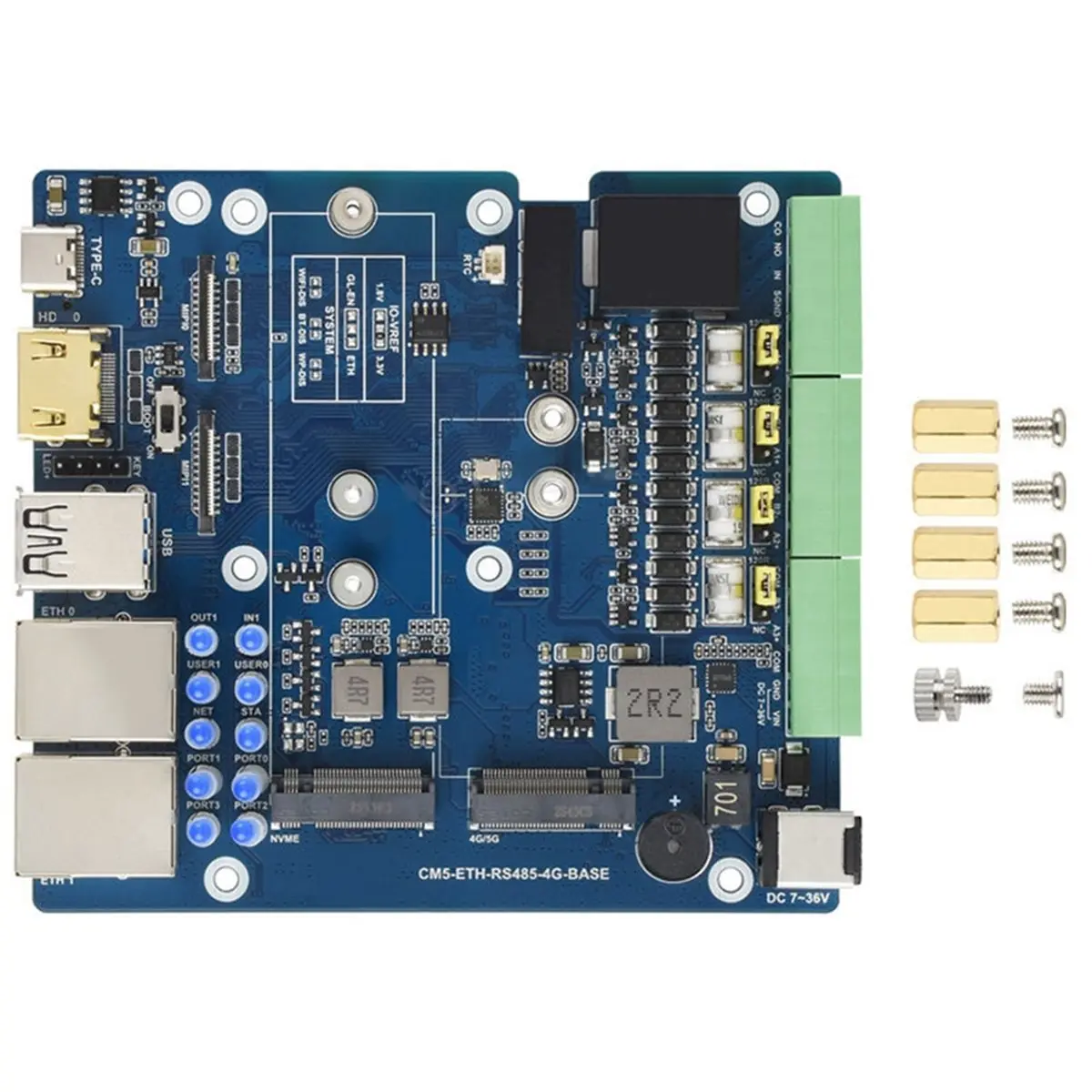 ★♠♥Y1640A Hot Sale-Gigabit/2.5G Dual Ethernet Multi‑Function Expansion Board for CM5 RS485 4G Network Interface Carrier Board