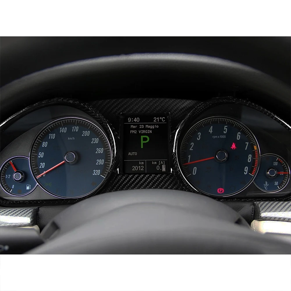 ل Maserati GranTurismo GranCabrio MC Stradale Quattroporte GTS ضبط ألياف الكربون عداد السرعة أداة عرض الملحقات #5