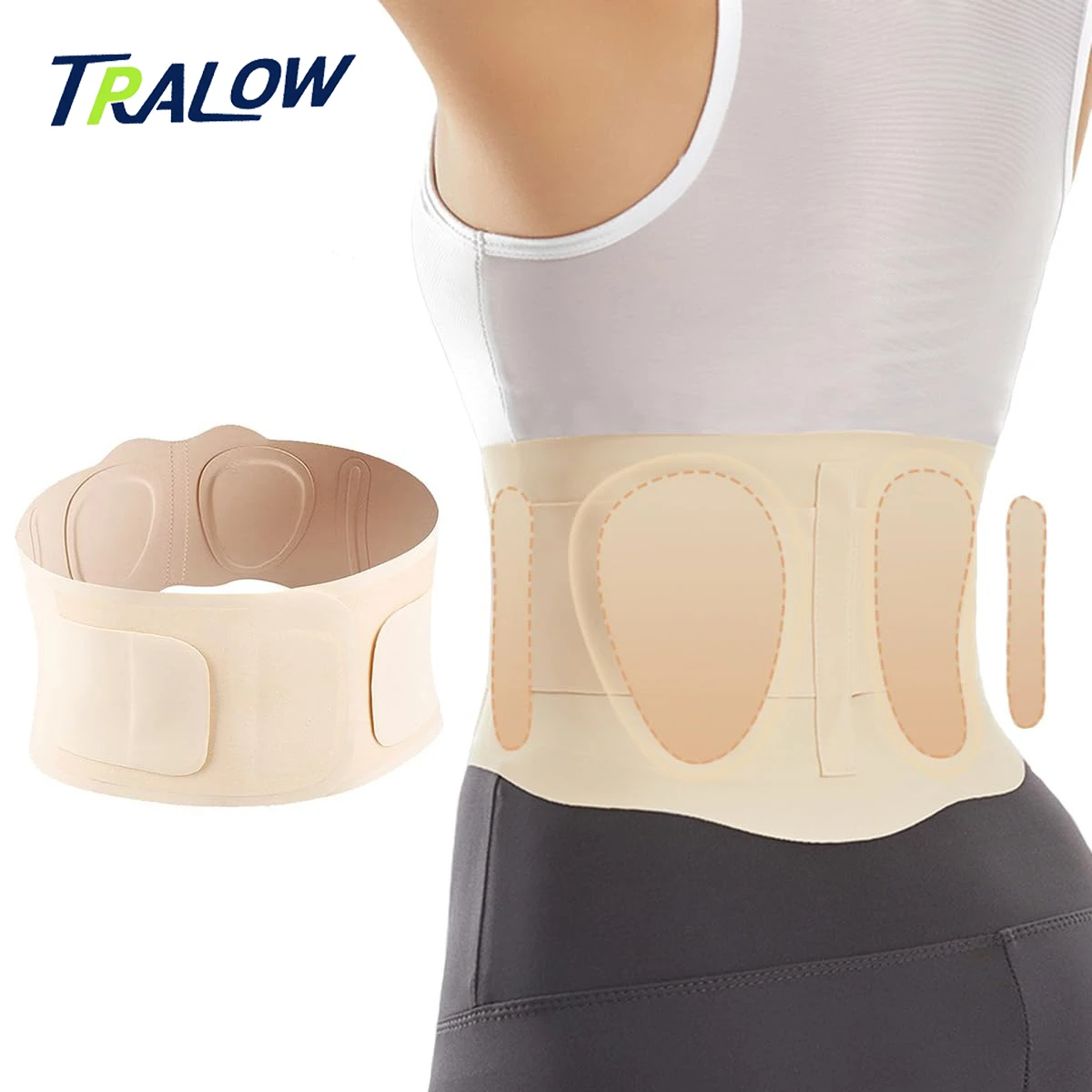 TRALOW Non-Slip Waist Trainer for Women, Lightweight Breathable Belly Band, Anti-Curl Seamless Girdle for Sport and Postpartum