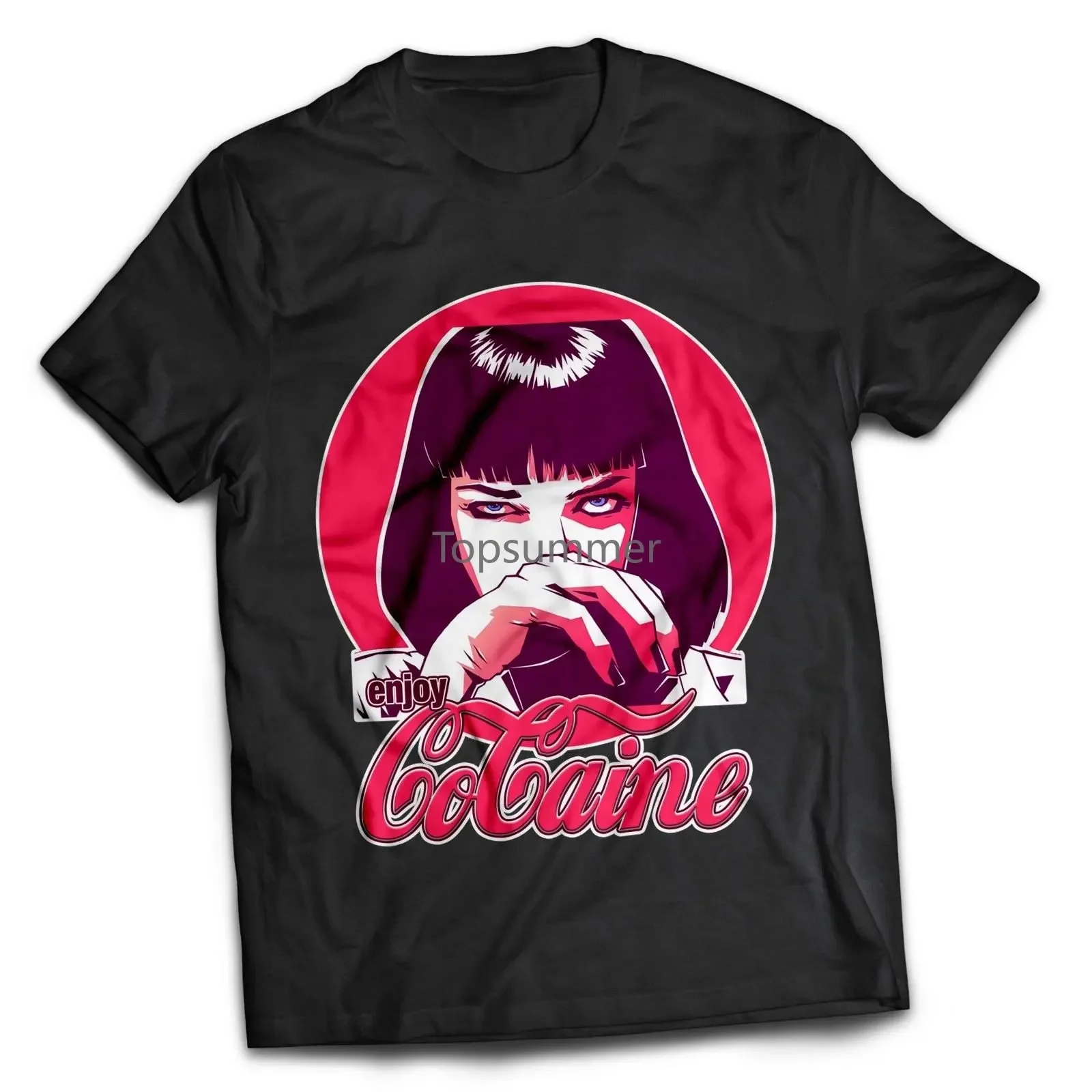 Camiseta negra de Pulp Fiction, camisa cómica inspirada en película de película, Mia, Wii, la Mafia del pueblo, Tarantino