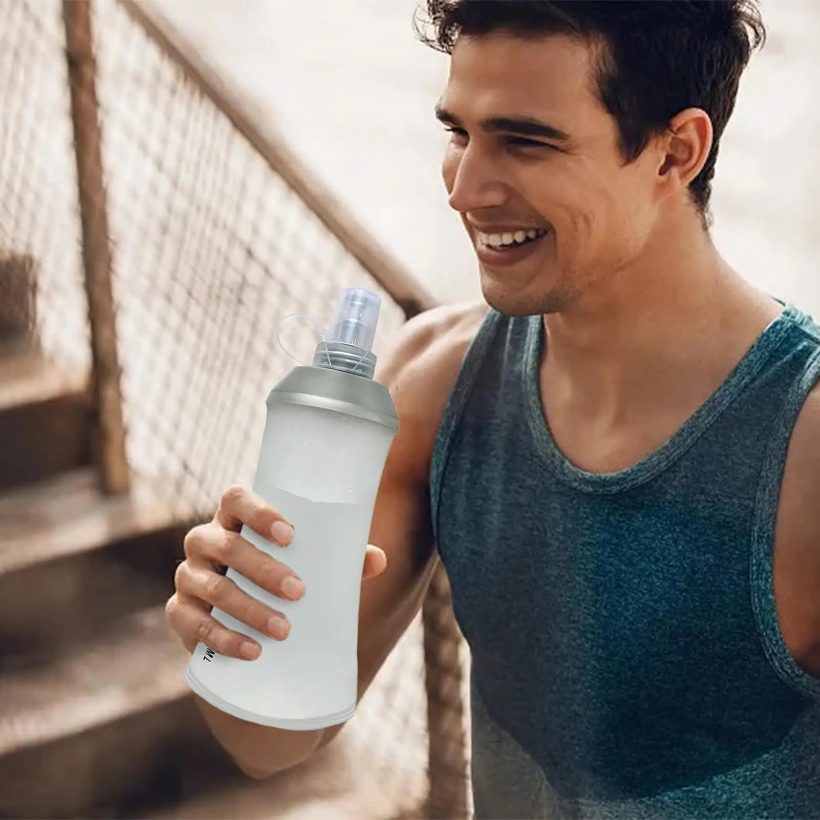 

500ml Outdoor Sport Flask Camping Running Sport Bicycle Soft Water Bottle Folding TPU silicone Soft Flask Water Bag dropship