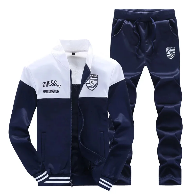 BOLUBAO 2024 New Men Trendy Sports Sets Fashion Brand Men\'s Baseball Jacket + Pants Sportswear Long Sleeve Tracksuit Set Male