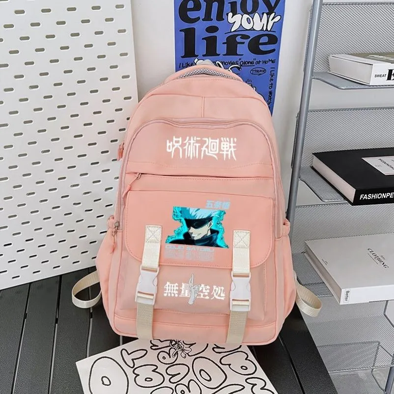 Breathable mesh, 30×45×14cm Black White Pink Blue, Jujutsu Kaisen, Student Kids Teens School Bags, Anime Backpacks Girls Boys