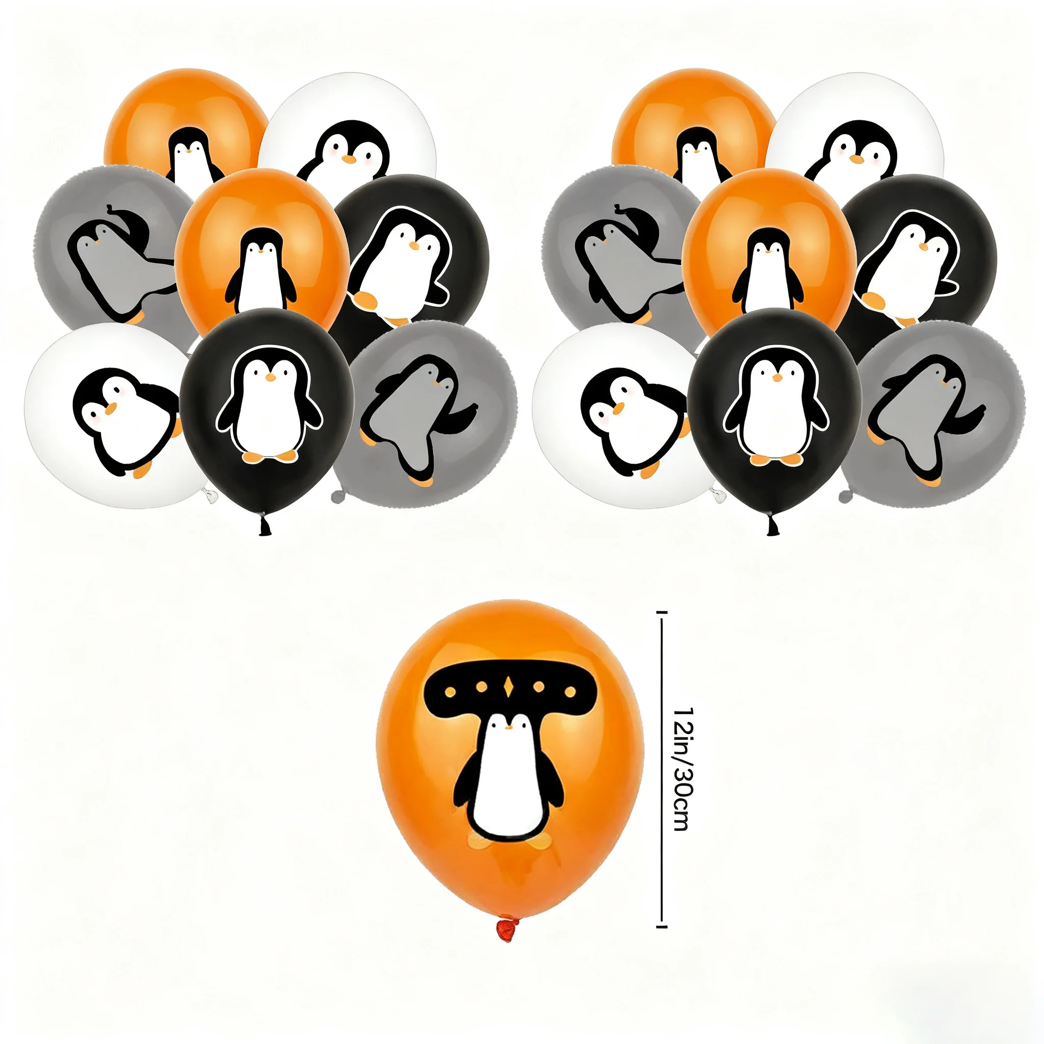 Penguin Birthday Party Decorations Set, Cute Cartoon Penguin Banner, Balloons & Cake Toppers for Themed Party  Supplies