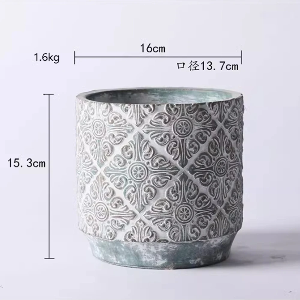 Concrete Flowerpot Silicone Mold Vintage European-style Decorative Garden plant Pot Old texture Cement Silicone Molds