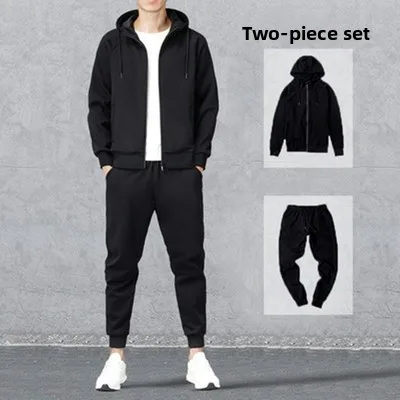 

Men's Hoodie Sweatirt Casual Sportswear Set Autumn New Sle Simple Design Long Sve Youth Long Pants Top And Bot