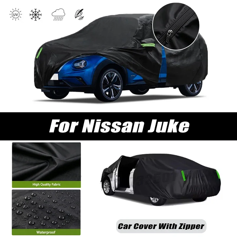 For Nissan Juke Car Covers Outdoor Waterproof Sun Rain Snow Protection UV Car Zipper Design Car Cover Accessories