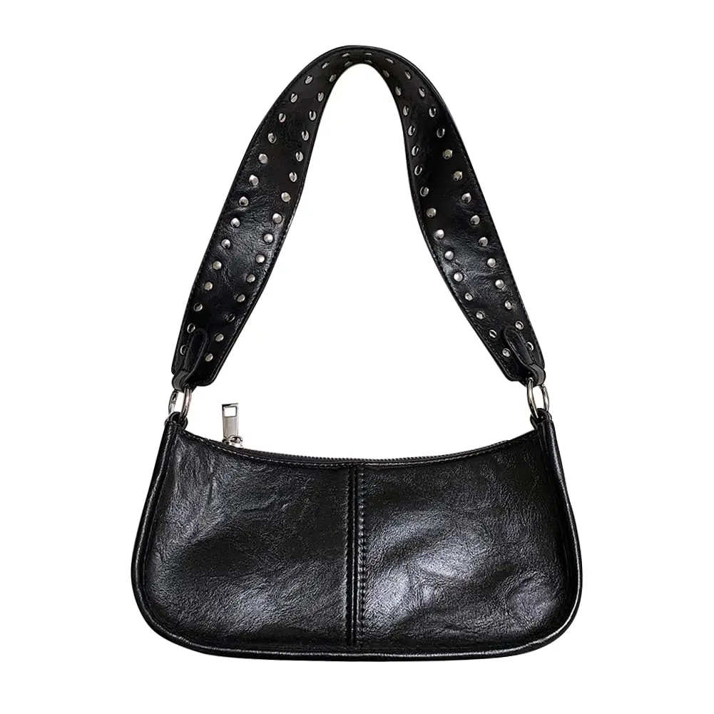 Rivet Single Shoulder Bag for Women, Small Square Bag, Trendy Crossbody Bag, Simple Design, New Fashion, 2024