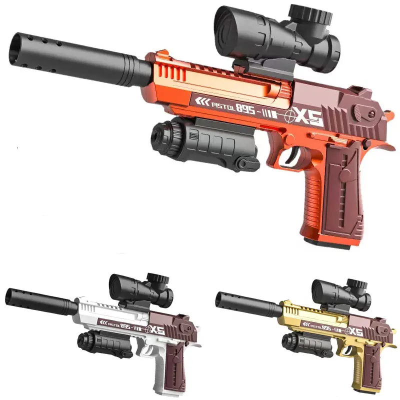 Pistola de bolas de Gel de juguete para niños, pistola de agua, pistola de Águila del desierto, pistola de Gel automática eléctrica, arma falsa de tiro Cs para adultos y niños