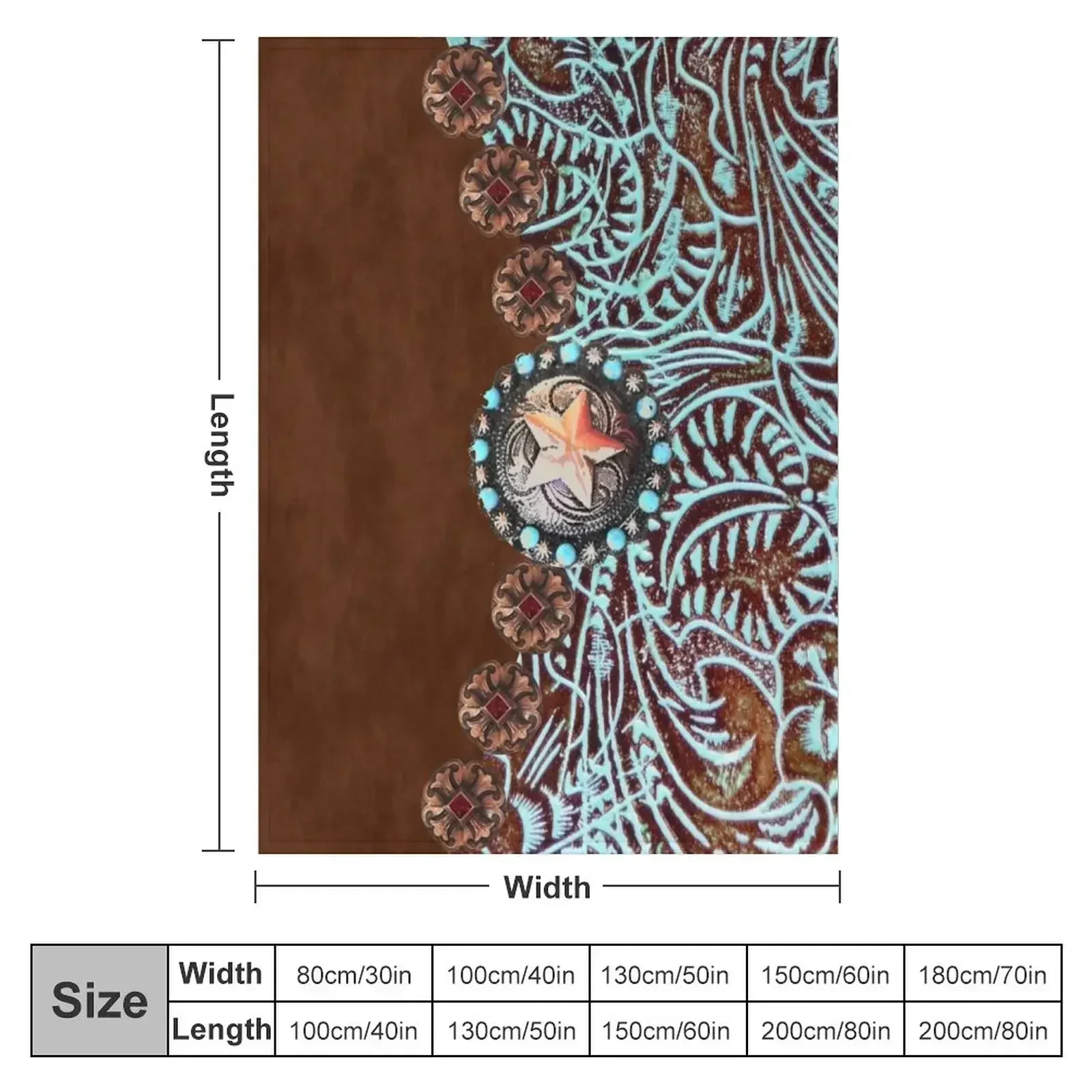 Primitive cowboy cowgirl western country brown turquoise Throw Blanket Bed Fashionable anime Bed Weighted Moving Blankets