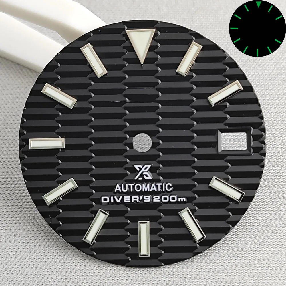 28.5mm Watch Dial Green Glow Dial Suitable for NH35 NH36 Movement Watch Accessories