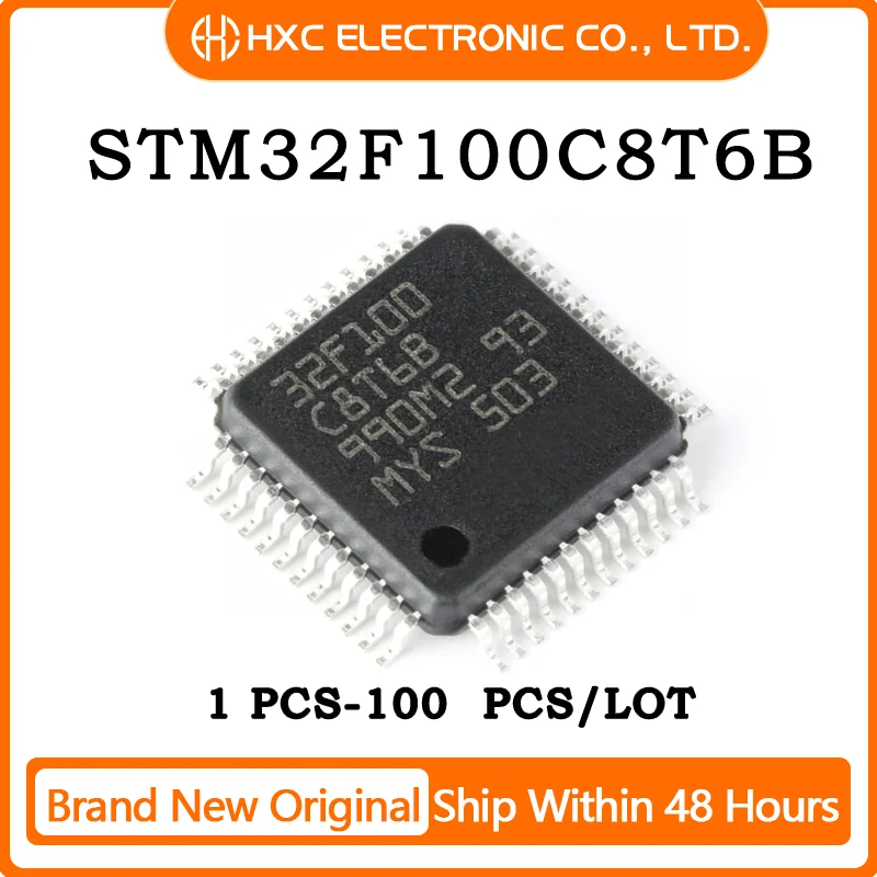 

5PCS/10PCS/50PCS/100PCS 100% New IC STM32F100 STM32F100C8T6B QFP48 MCU chip