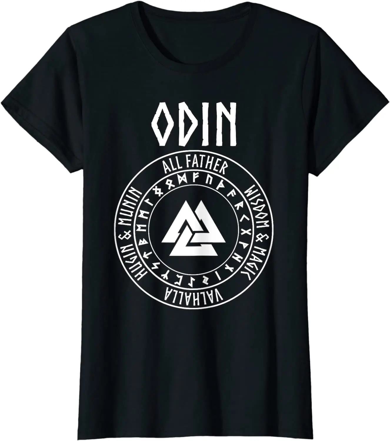 Odin Aesir Vi king God Valknut Runes T-Shirt 100% Cotton O-Neck Summer Short Sleeve Casual Mens T-shirt Size S-3XL