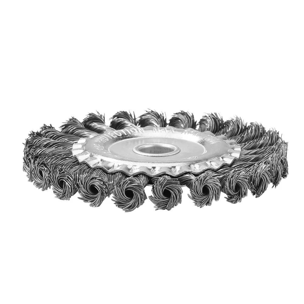 

4/5inch Knotted Wire Wheels Lawn Mower Brushcutter Head Cleaning Polishing Steel Wire Trimmer Head Garden Power Tool Accessories