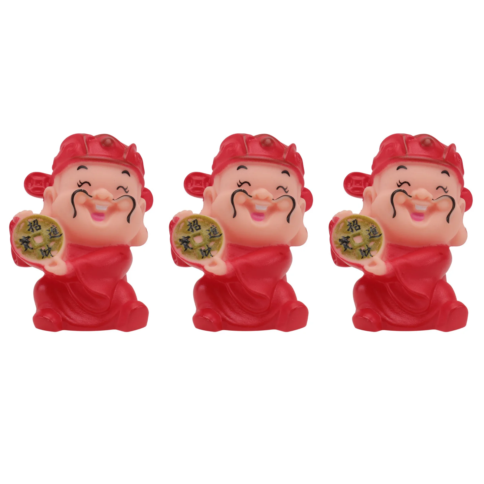 

3Pcs God of Wealth Cake Toppers Cartoon Style Birthday Cake Decor Home Decoration God of Wealth Decor