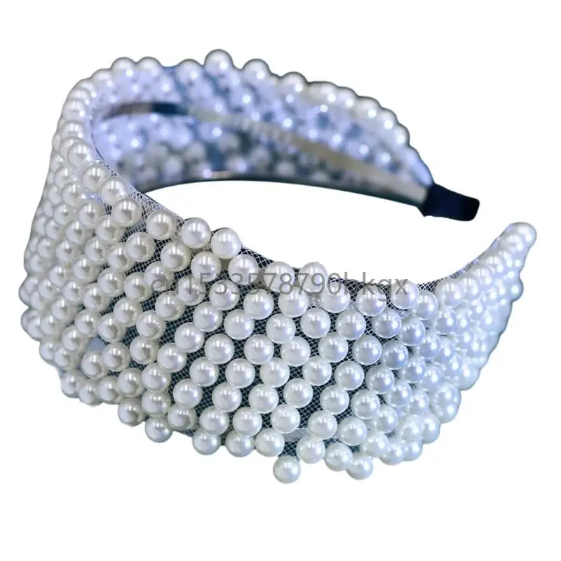 

Beautiful Rhinestones Headbands Fashion Hairband White Pearls Headbands J78E