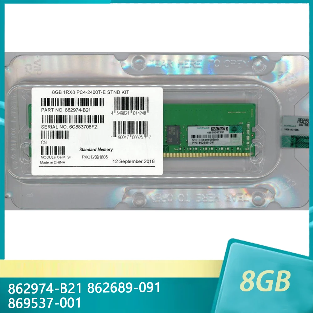 862974-B21 862689-091 869537-001 For HP RAM 1Rx8 PC4-2400 ECC 8GB DDR4 2400 ECC 8G Memory