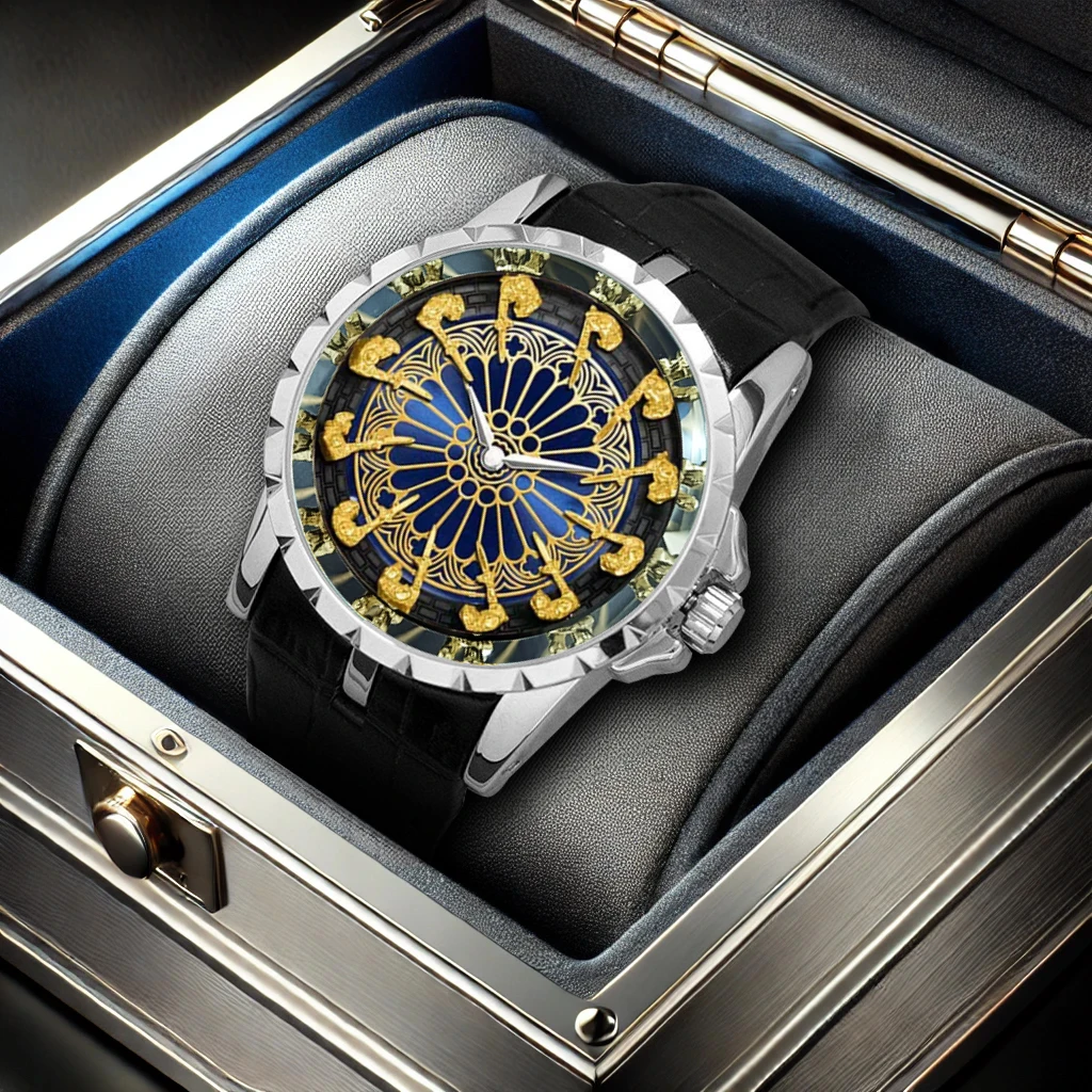 

New Men's Watch Silver Black Belt Fashion Style High end Texture Quartz Watch