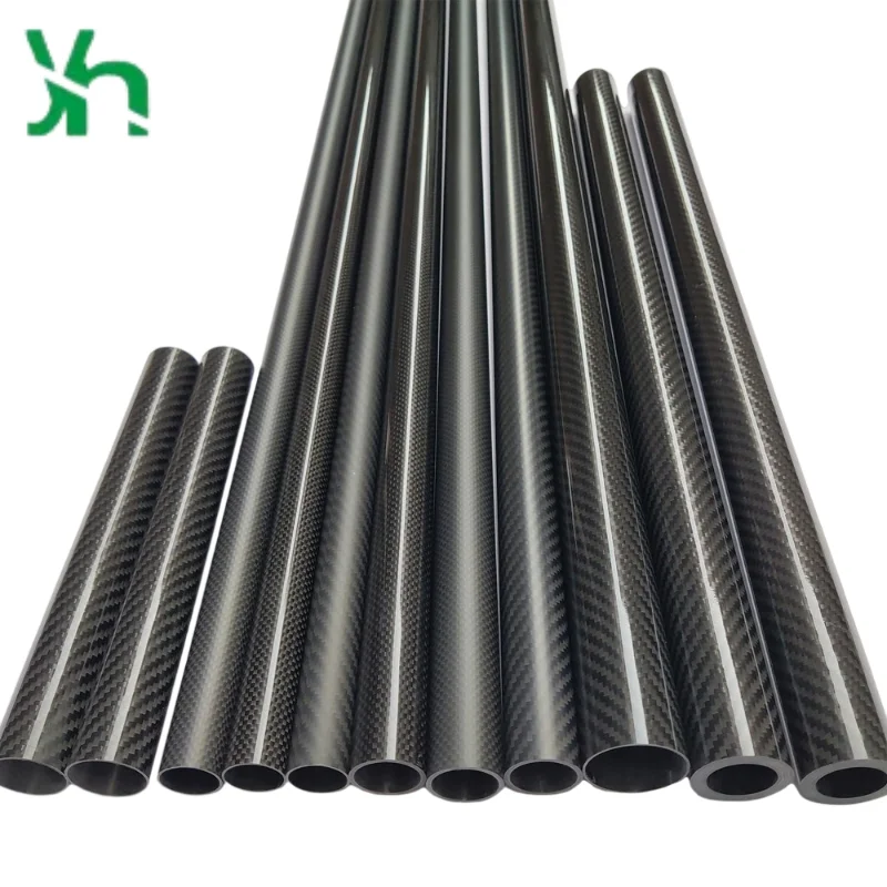 Tubo redondo de fibra de carbono 3K, varilla hueca de carbono importada de alta resistencia, tubo de fibra de carbono de 500MM