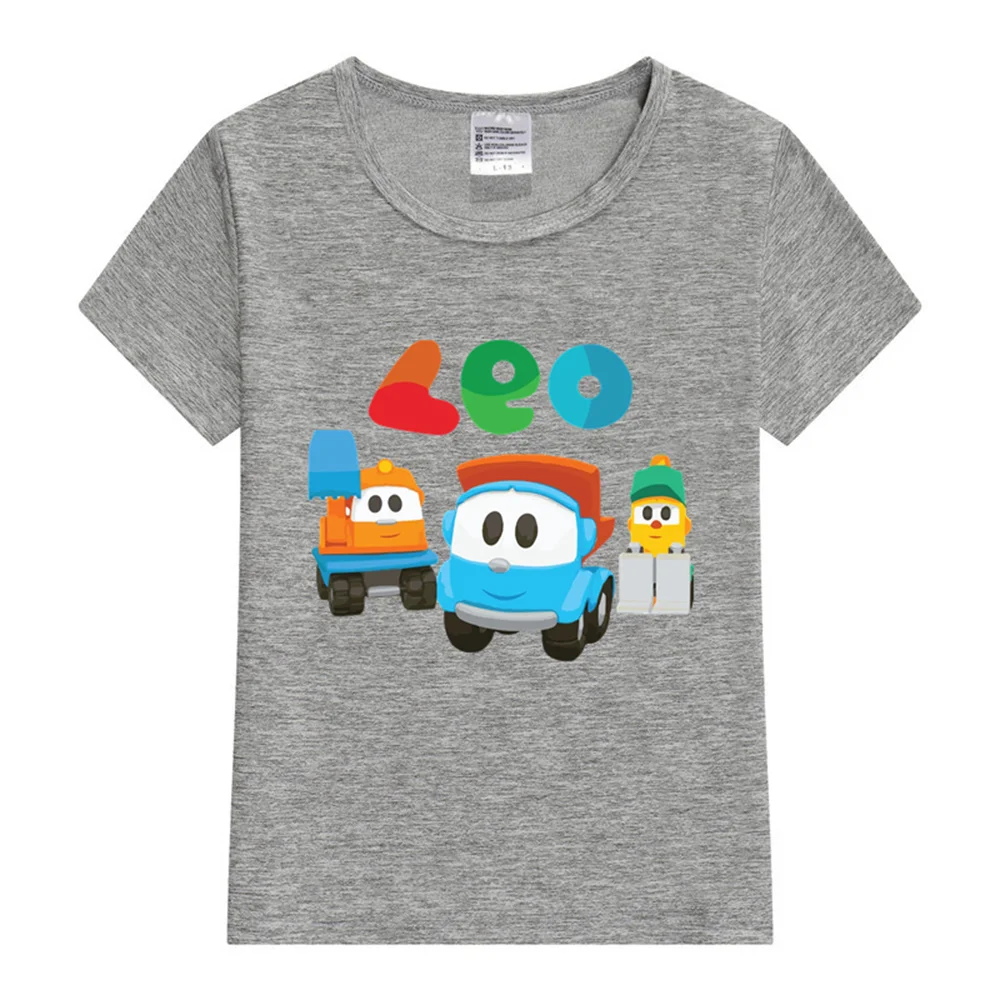 leo the truck lifty and scoop Kids T-Shirt Short Sleeve Kids Clothing T-Shirts Summer Tops Cartoon Tees Boys Girls Clothes