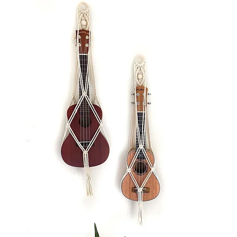 21inch Guitar Wall Hanging Net Unique Design Bass Ukulele Violin Erhu Holder Guitar Storage Mesh Bag String Instrument Accessory