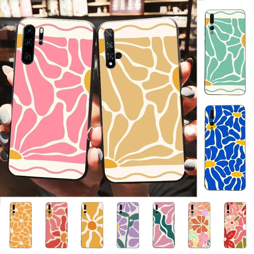 Abstract Flower Market Phone Case For Huawei P 8 9 10 20 30 40 50 Pro Lite Psmart Honor 10 Lite 70 Mate 20lite