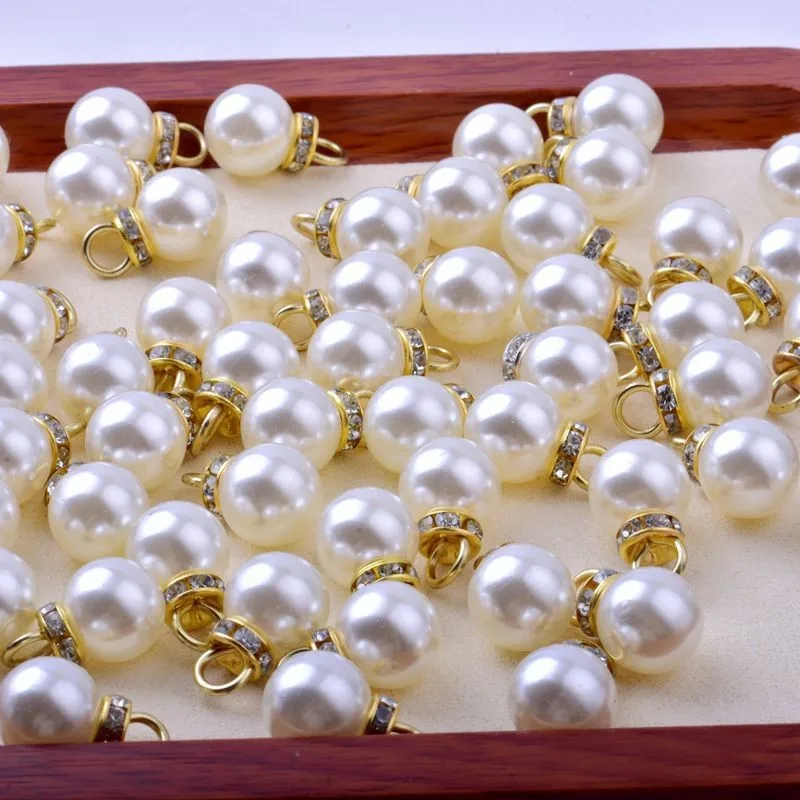 20 piezas 8/10mm perla ABS de imitación cuentas redondas colgante para pendientes pulsera collar gargantilla DIY oreja Stud joyería hallazgos M