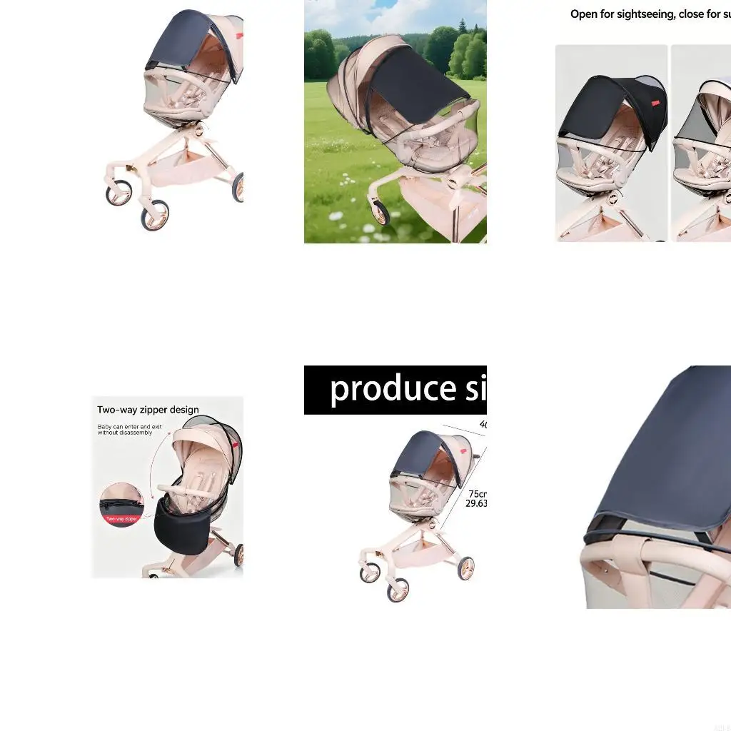Strollers Insect Net Breathable Full Coverage Mosquitoes Net for Baby Carriers Pushchair Pram Universal Pushchair Canopy A2UB