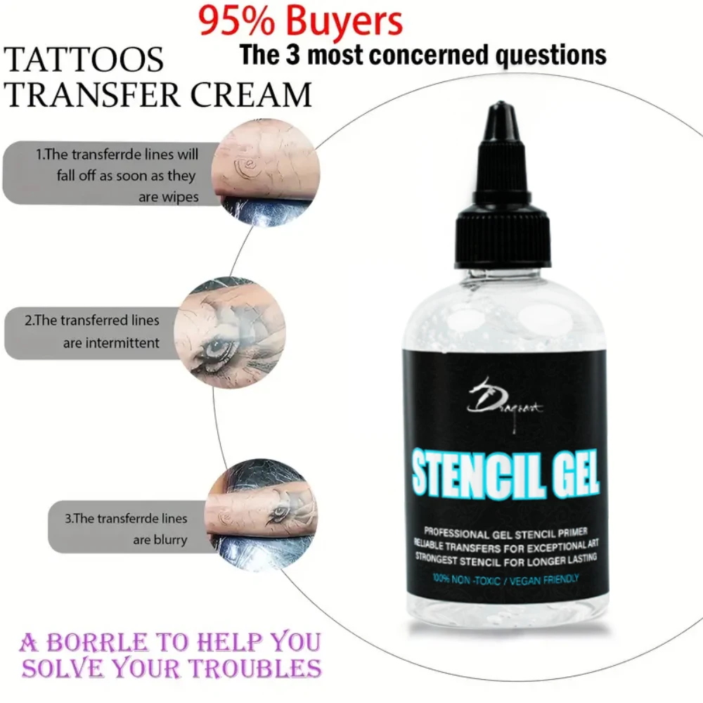 جل استنسل الوشم 1/4/8 أونصة لنقل الناسخة الحرارية - لوازم الوشم المحمولة والخفيفة وسهلة الاستخدام للفنانين/المتحمسين #5