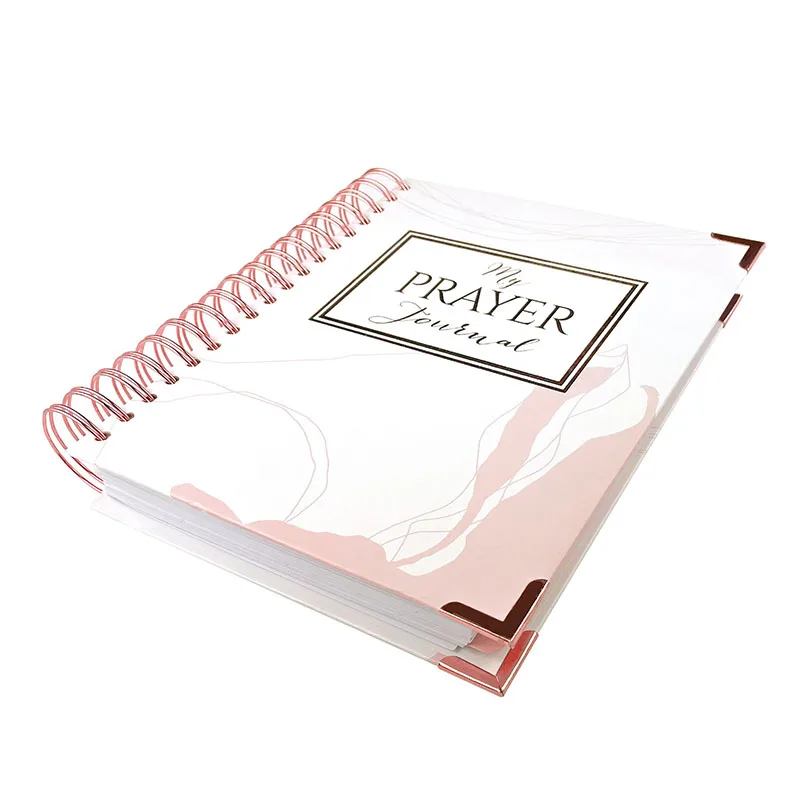 A5 Coil Notebook Ink-proof Double Adhesive Paper English Prayer Book with Separator Page Monthly Weekly Daily Organizer