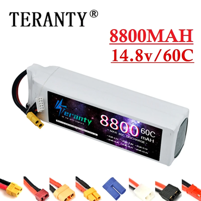 Teranty 4S 14.8V يبو بطارية 8800mAh 60Cfor RC طائرة هليكوبتر بدون طيار FPV كوادكوبتر نموذج سباق هواية مع XT90 TRX التوصيل