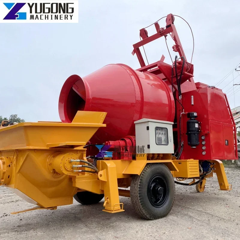 Mini Diesel Cement Construction Machine Portable Concrete Mixer and Pump for Sale Mini Concrete Mixer with High Pressure Pump