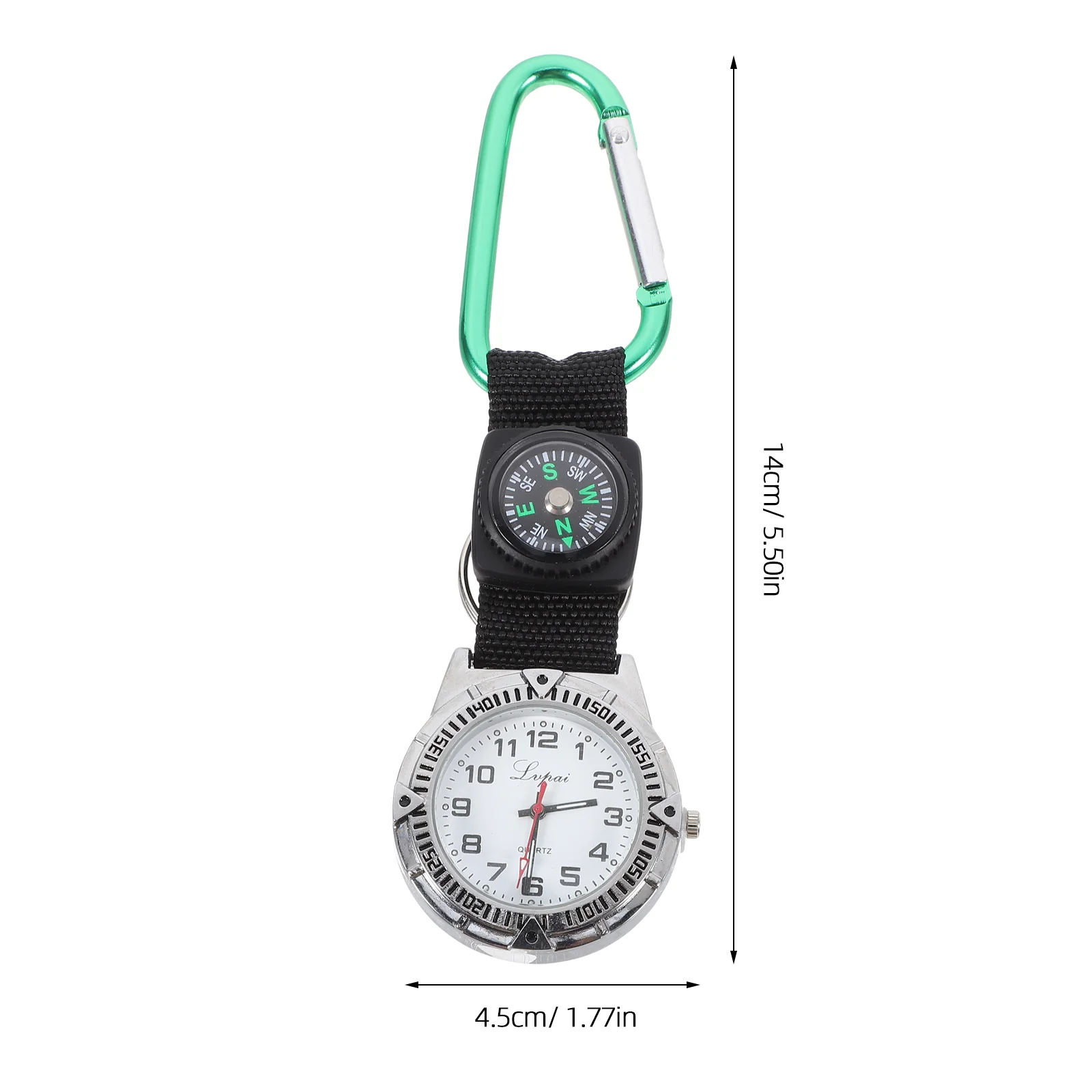 Carabiner Compass Watch Mountaineering Watches for Men Nurse Care Clip Clip-on Miss Woman