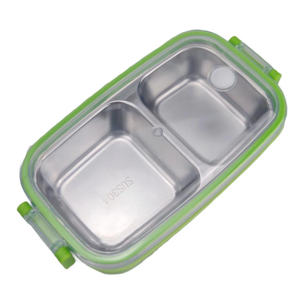 Stainless Steel Lunchbox with Two Compartments and Leakproof Four Side Locking Lid for Fresh Meal Storage and Portion Management