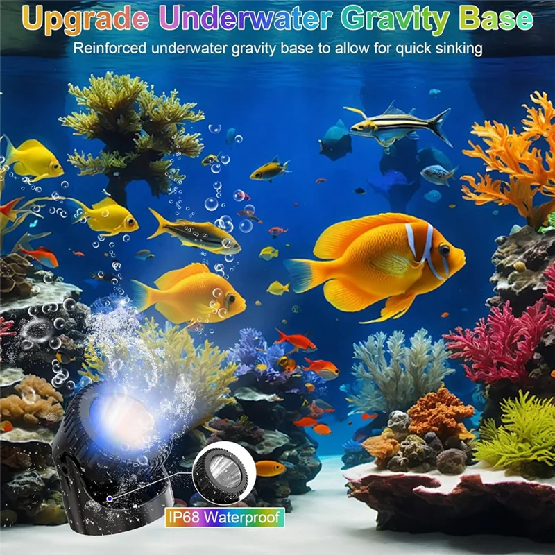 

AB42-Underwater Pond Lights, Submersible Led Fountain Lights With Timer, Waterproof, US Plug