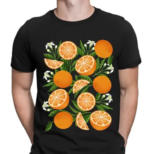 Botanical Orange Flower Fruit Citrus Spring Gift Vintage Mens T-Shirts Top #NED