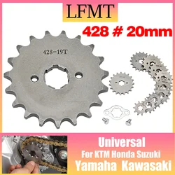 For ATV Quad Dirt Bike Motorcycle 428# Chain 20mm 10T 11T 12T 13T 14T 15T 16T 17T 18T 19T 20T 21T 22T 23T Front Engine Sprocket