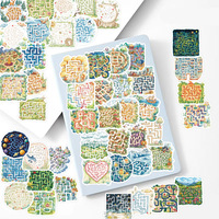 50Pcs Creative Cartoon Maze Road Game Stickers Parent Child Interaction Children's Reward Decoration Waterproof Sticker