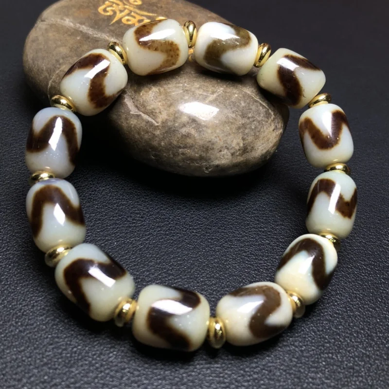 Agate Old Material High Oil Patina Tiger Tooth Tianzhu Bracelet Unisex Hand String