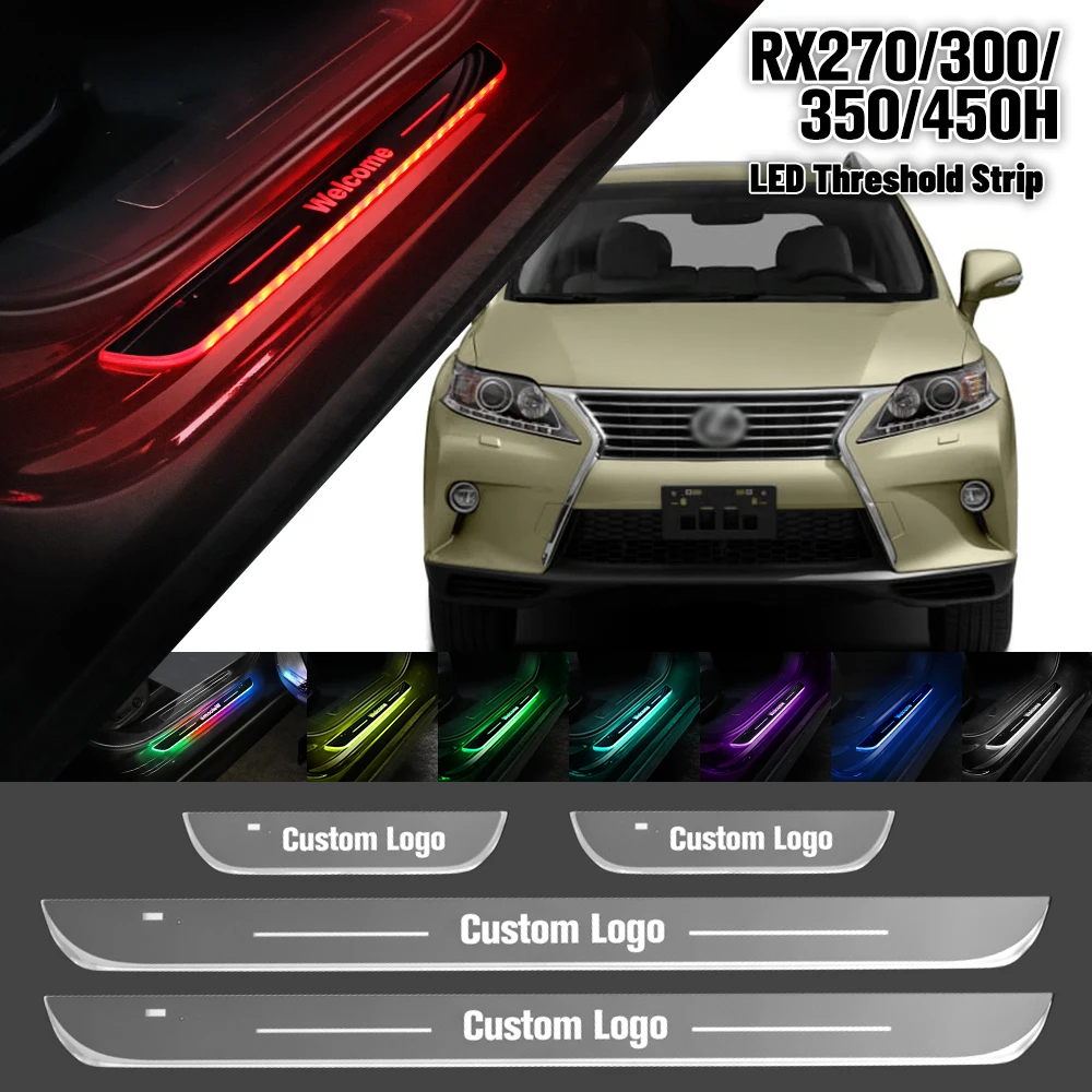 For Lexus RX270 RX300 RX350 RX450H 2004-2022 Car Door Sill Light Customized Logo LED Welcome Threshold Pedal Lamp Accessories